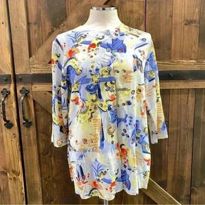 Jams World Vintage “Dancers” Button Up‎ Tunic Shirt Women’s Size S